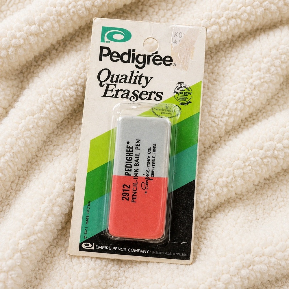 Vintage‎ Pedigree Ink Pencil Eraser NOS Sealed Empire Pencil Company 1974 USA